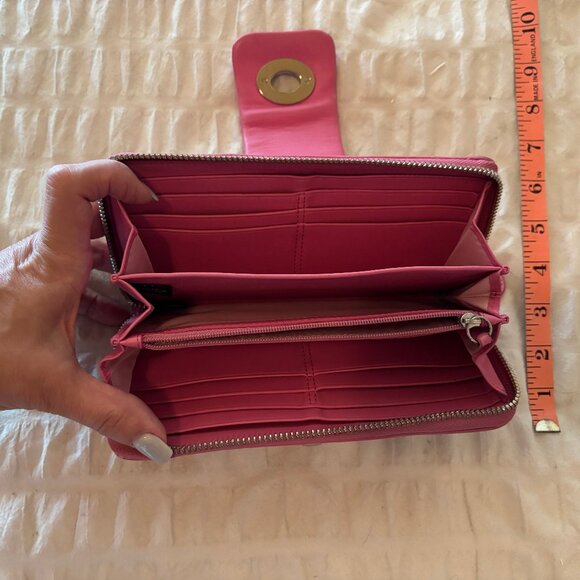 Vintage Authentic Coach Y2K Pink Signature Wallet - Picture 3 of 6
